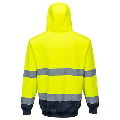 B317 - Hi-Vis Contrast Zipped Hoodie