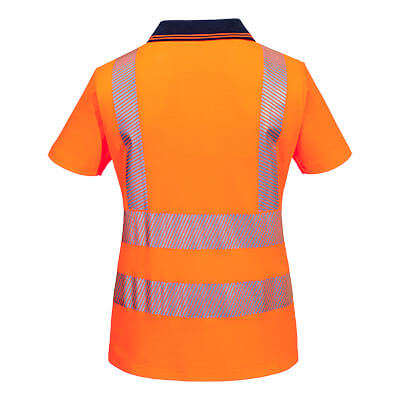ML210 - Hi-Vis Womens Cotton Comfort Contrast Polo Shirt S/S