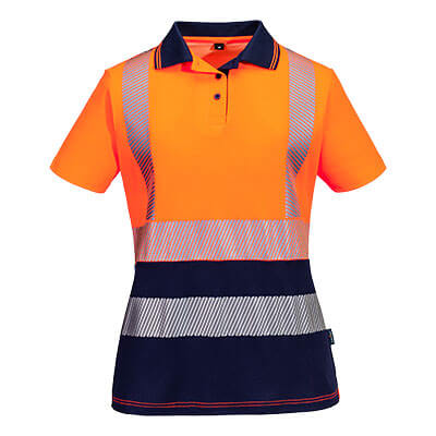 ML210 - Hi-Vis Womens Cotton Comfort Contrast Polo Shirt S/S