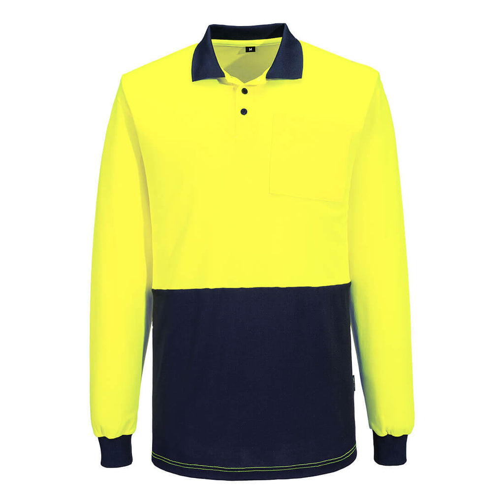 MP414 - Hi-Vis Cotton Comfort Contrast Class D Polo Shirt L/S