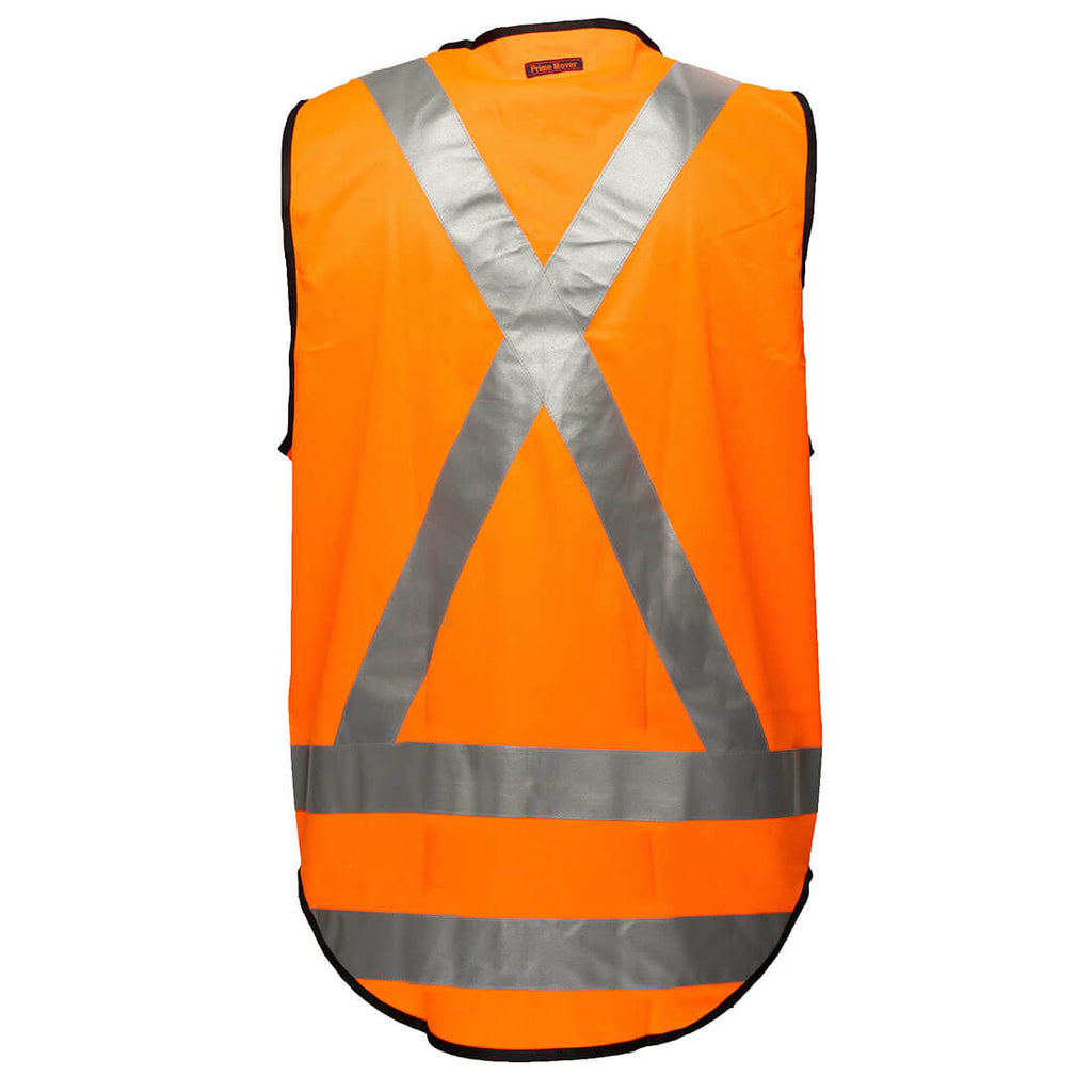 MV188 - Hi-Vis X Back Zipped Vest Orange