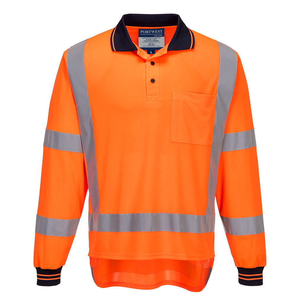 TM312 - TTMC-W17 Hi-Vis X Back Polo Shirt L/S